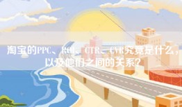 淘宝的PPC、ROI、CTR、CVR究竟是什么，以及他们之间的关系？