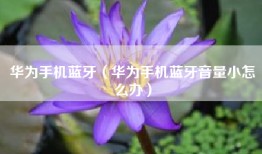 华为手机蓝牙（华为手机蓝牙音量小怎么办）