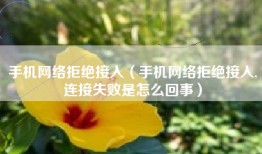 手机网络拒绝接入（手机网络拒绝接入,连接失败是怎么回事）