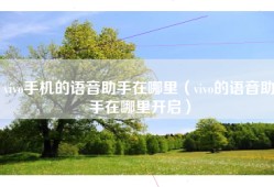 vivo手机的语音助手在哪里（vivo的语音助手在哪里开启）