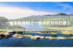 一加手机号码（一加手机号码拦截）