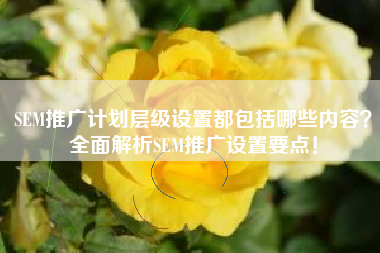 SEM推广计划层级设置都包括哪些内容？全面解析SEM推广设置要点！