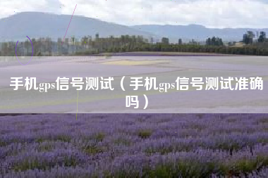 手机gps信号测试（手机gps信号测试准确吗）