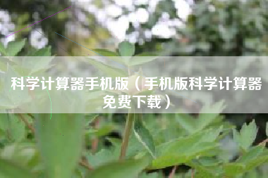 科学计算器手机版（手机版科学计算器免费下载）